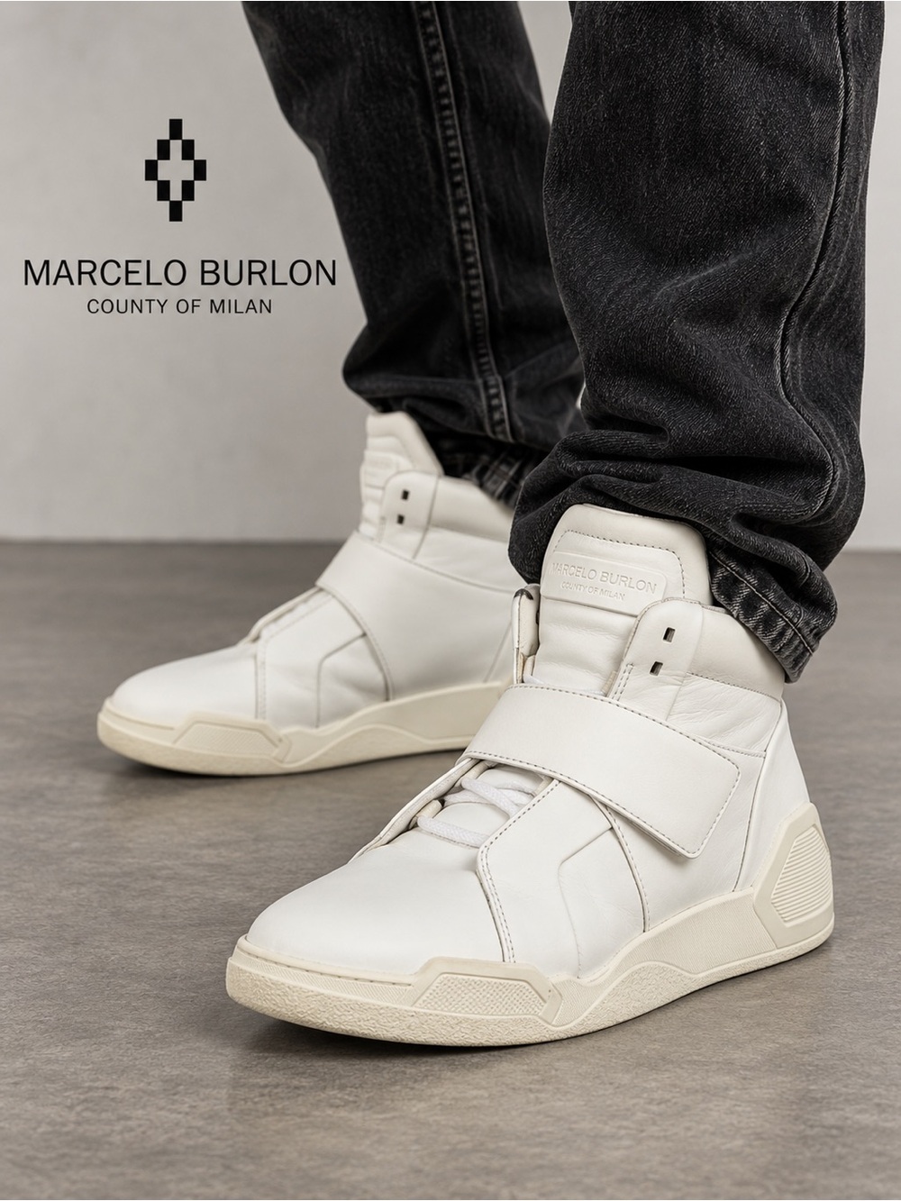 Marcelo Burlon County of Milan White Libertad Block Sneakers EU 39 | Men’s US 6